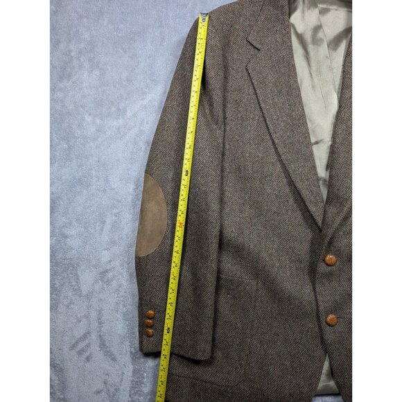Stewart County Blazer Mens 48L Brown Wool Academia Elbow Patch Acorn Button - Picture 11 of 16